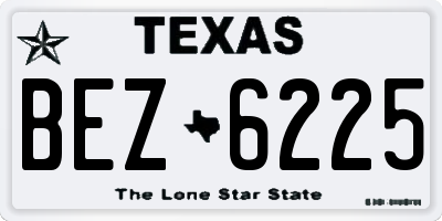 TX license plate BEZ6225