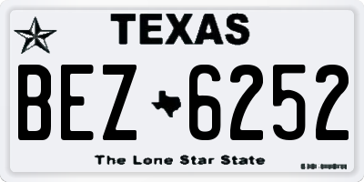 TX license plate BEZ6252