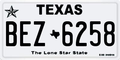 TX license plate BEZ6258