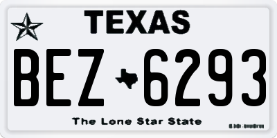 TX license plate BEZ6293
