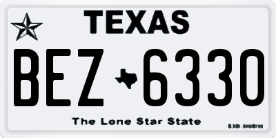 TX license plate BEZ6330