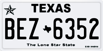 TX license plate BEZ6352