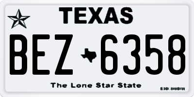 TX license plate BEZ6358