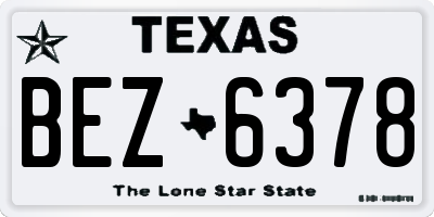 TX license plate BEZ6378