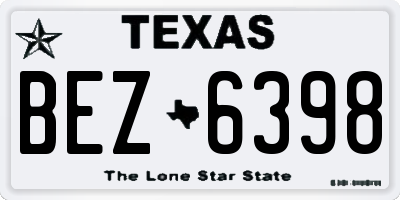 TX license plate BEZ6398