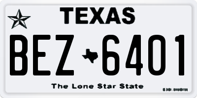 TX license plate BEZ6401