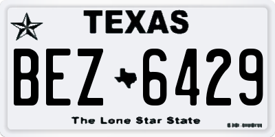TX license plate BEZ6429