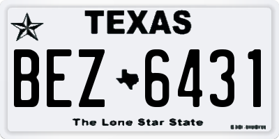 TX license plate BEZ6431