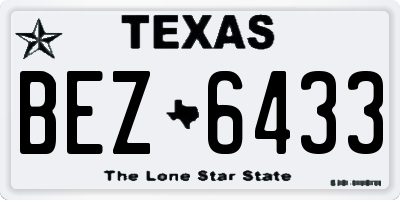 TX license plate BEZ6433