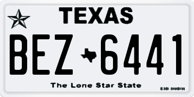 TX license plate BEZ6441