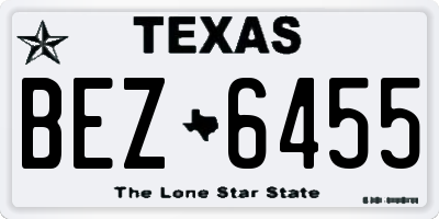 TX license plate BEZ6455