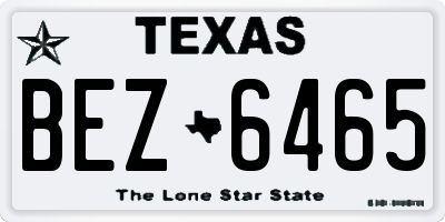 TX license plate BEZ6465