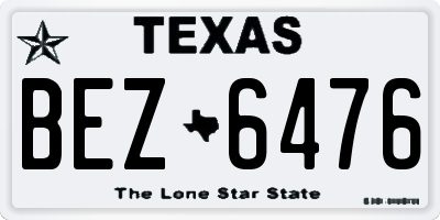 TX license plate BEZ6476