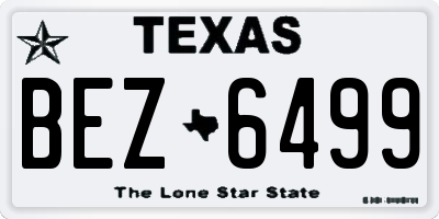 TX license plate BEZ6499