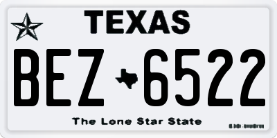 TX license plate BEZ6522