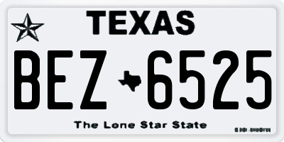 TX license plate BEZ6525