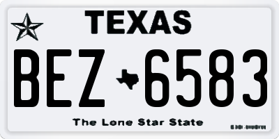 TX license plate BEZ6583
