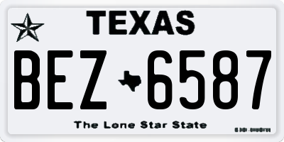 TX license plate BEZ6587