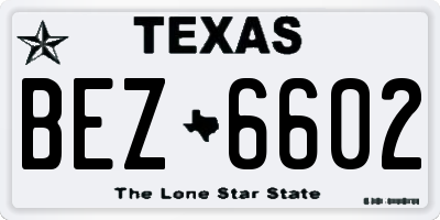TX license plate BEZ6602