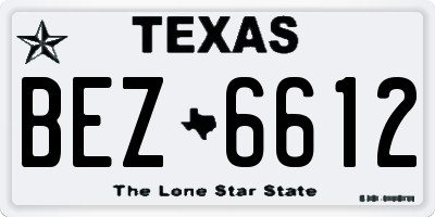 TX license plate BEZ6612