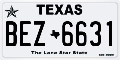 TX license plate BEZ6631