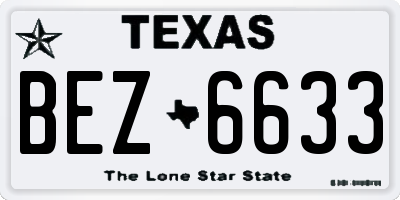 TX license plate BEZ6633