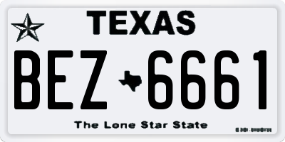 TX license plate BEZ6661