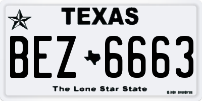 TX license plate BEZ6663