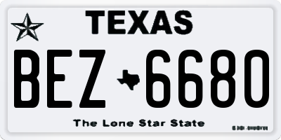 TX license plate BEZ6680