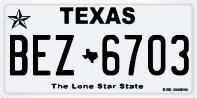 TX license plate BEZ6703