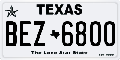 TX license plate BEZ6800