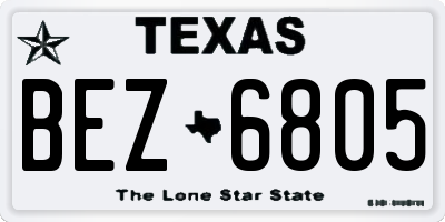 TX license plate BEZ6805