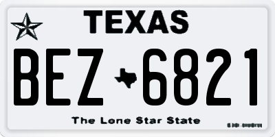 TX license plate BEZ6821