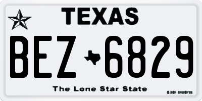TX license plate BEZ6829
