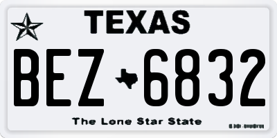 TX license plate BEZ6832