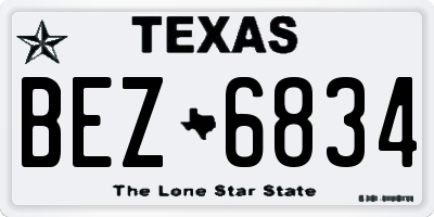TX license plate BEZ6834