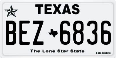 TX license plate BEZ6836