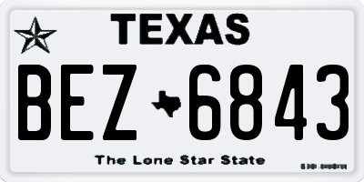 TX license plate BEZ6843