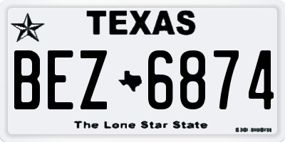 TX license plate BEZ6874