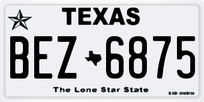 TX license plate BEZ6875