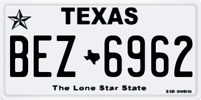 TX license plate BEZ6962