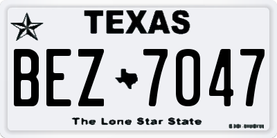 TX license plate BEZ7047