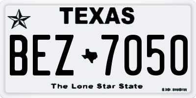 TX license plate BEZ7050