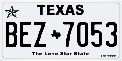 TX license plate BEZ7053