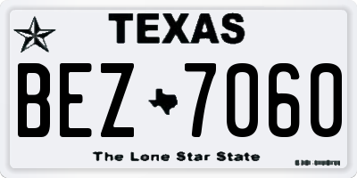 TX license plate BEZ7060
