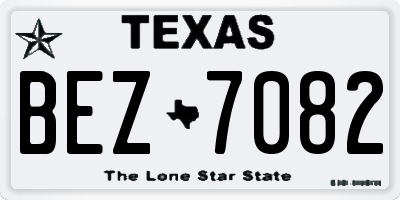 TX license plate BEZ7082