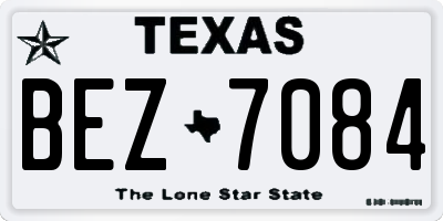 TX license plate BEZ7084