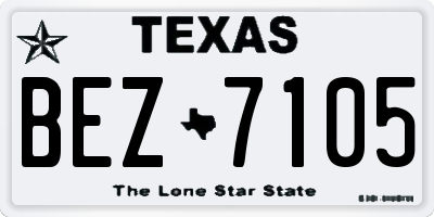 TX license plate BEZ7105