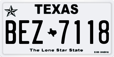 TX license plate BEZ7118
