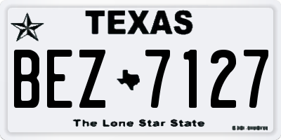 TX license plate BEZ7127